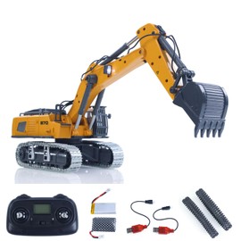 TOUCAN RC HOBBY 1/50 Metal RC Excavator K970 Engineering Vehicle Remote Control Electric Lifting Digger Bucket Tracks Light Sound RTR Battery for Adult