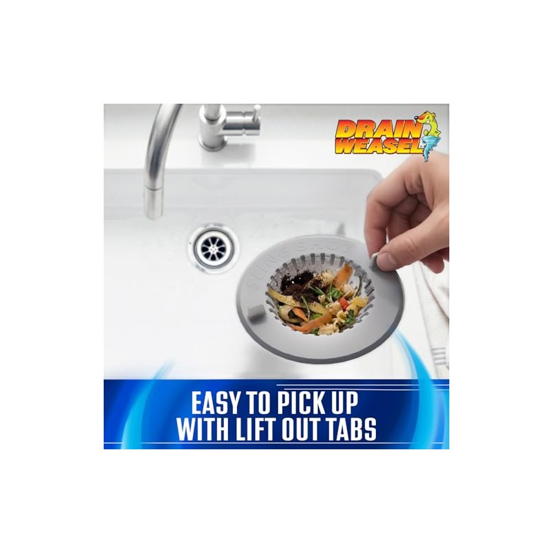 Slingshot Kitchen Sink Drain Strainer Cover Basket, Food Catcher and