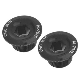 2 Pcs Aluminum Alloy Mountain Bike Crank Bolt 18mm Crank Arm Fixing Bolts Crank Cover Screw Cycling Accessory(Black) Cycling