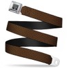 Buckle-Down Seatbelt Belt - Bone & Paw Monogram Brown/Orange -