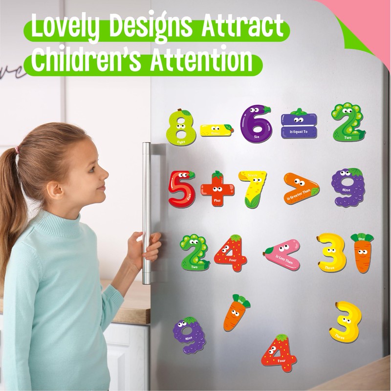 Magnetic Numbers & Math Symbols, Educational Learning Tool for Kids