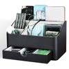 KINGFOM Leather Makeup Organizer with Drawer, Cosmetic Storage for Dresser