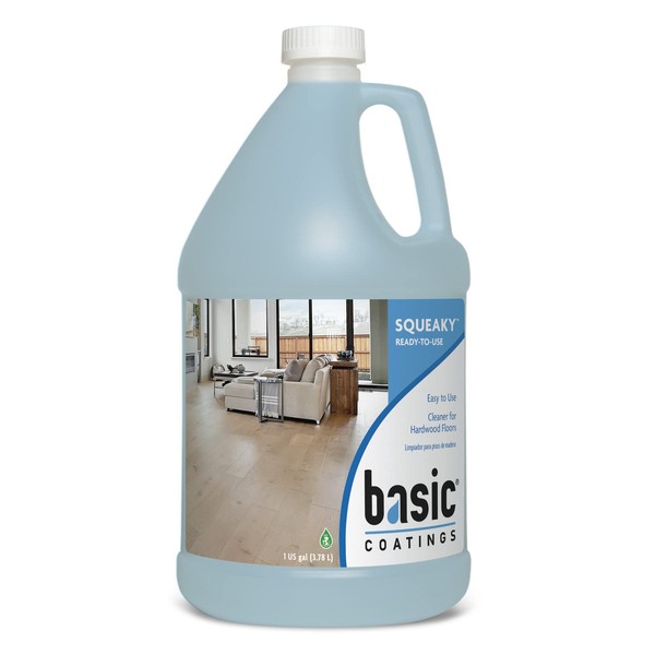 Basic Coatings Squeaky Hardwood Floor Cleaner Refill | Harwood Floor Cleaner | No Residue I Floor Cleaning Solution I 1 Gal