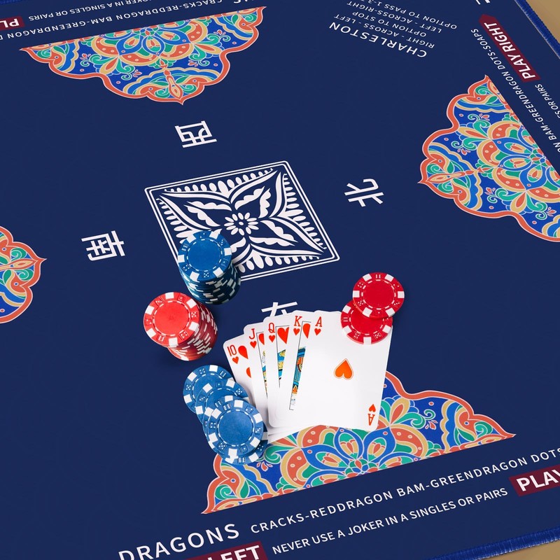 Mahjong Mat, 32.4×32.4 Inch Noise Reduction Anti-Slip Mahjong Mat for