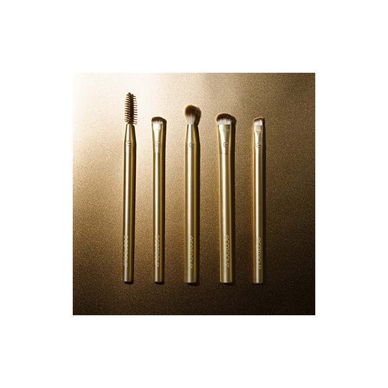 ECOTOOLS, Precious Metals Brightening Eye Brush Set, Kit de Brochas