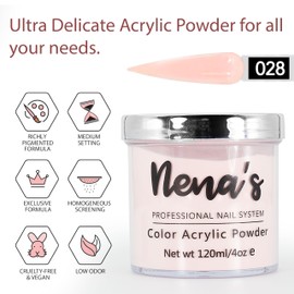 Nena's Superior Sculpting Powder Professional Acrylic Nail System wide color palette 4.0 oz (028)