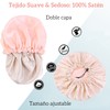 Gorro de Seda para Dormir Ajustable 3 Piezas, Gorro para