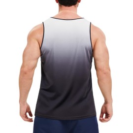 MAGCOMSEN Tank Tops for Men Sleeveless Gym Workout Shirts UV Protection Beach Tanks Black White XL