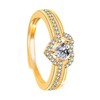 Heart Stone Ring - Adjustable Heart Rings with Cubic Zirconia,Open