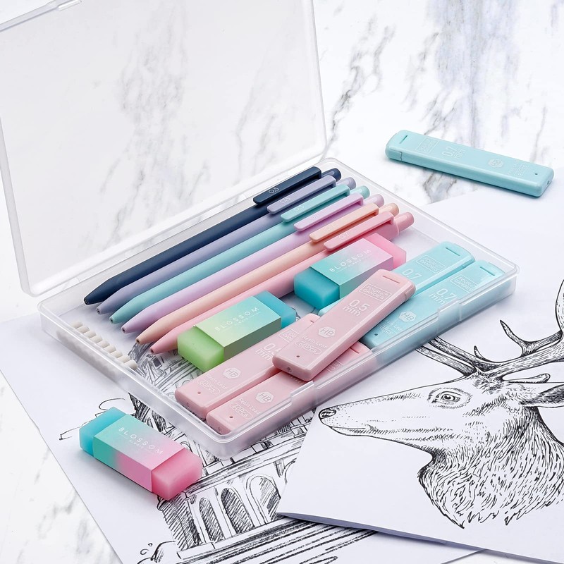 Four Candies Cute Mechanical Pencil Set, 6PCS Pastel Mechanical Pencils