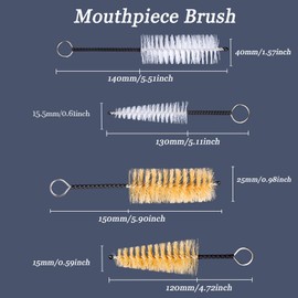 Spiral Cleaning Brush, Trumpet Cleaning Kit, Pipe Cleaning Brush, Nylon, Canister Filter Cleaning Brush, Flexible, Stainless Steel, Plus Convenient Brush Tubes, Straws for Trumpet