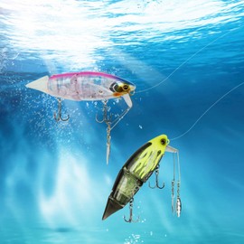 Xisakaca Topwater Fishing Lures for Bass Pike Salmon Floating Swimbait Jointed Crankbait Freshwater Saltwater, 3 Pack 3.93" Glide Baits, 0.74oz