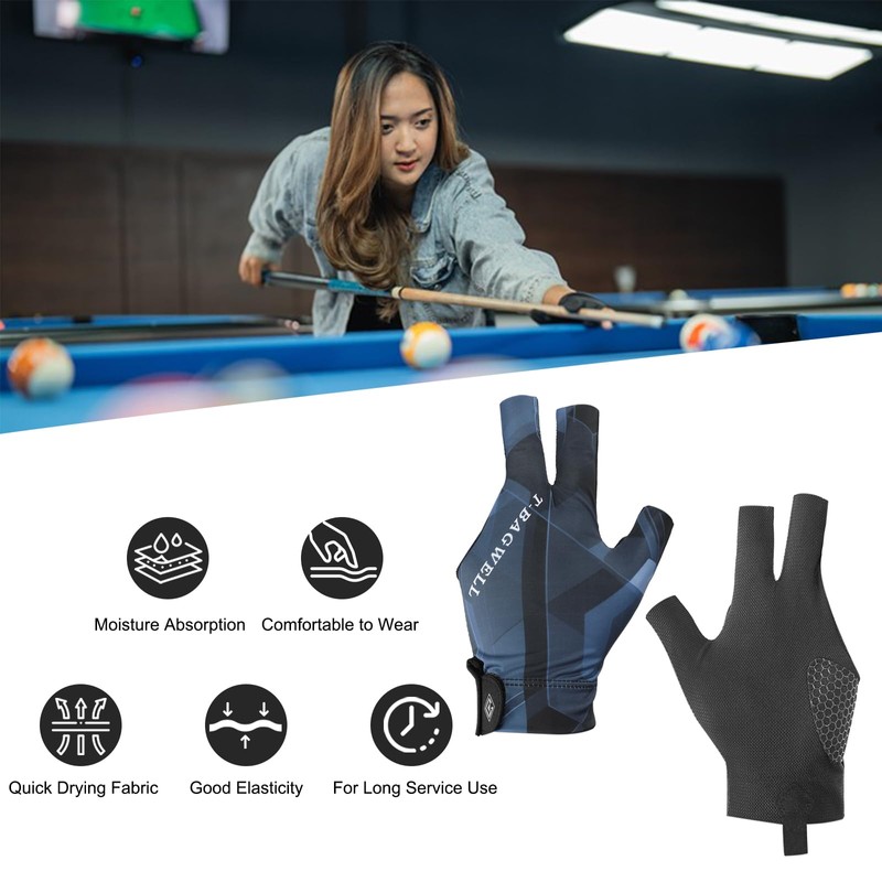 PATIKIL 3 Finger Pool Glove Left Hand, Billiard Gloves Pool