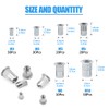 BESTYCHAO 120pcs Aluminum Rivet Nut Flat Head Threaded Insert Rivet