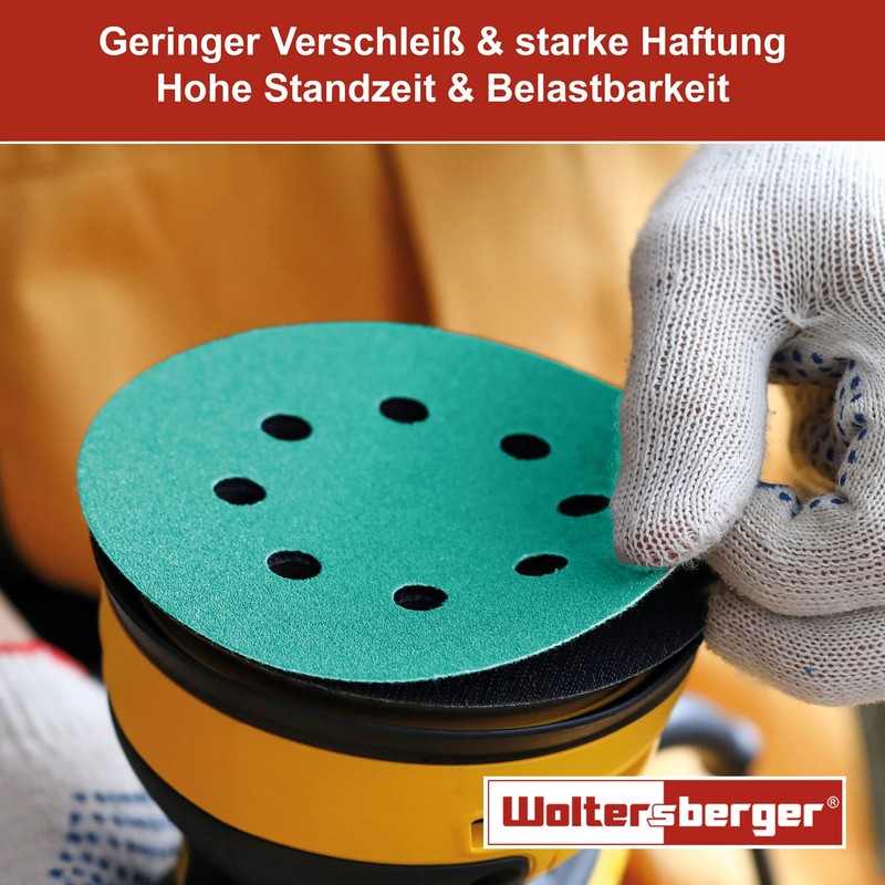 Woltersberger Sanding Disc, 150 mm, Gold, Green, Red