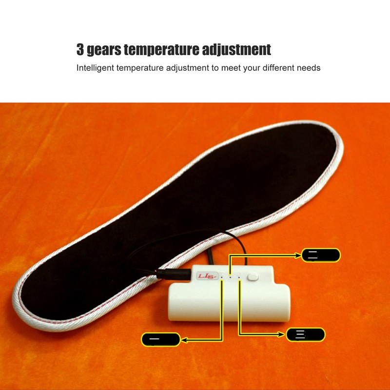 2Pcs Electric Heated Insoles Smart 3 Gears Temperature Adjustment Warm