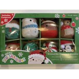 Squish Mallows Holiday 4" Ornaments Set of 8-Great Christmas Ornaments for Squishmallows Fan Kellytoy 2023