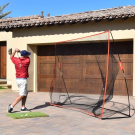 GoSports Golf Practice Hitting Training Net 10' x 7' Indoor Outdoor Garage Setup