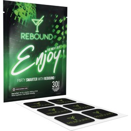 Rebound Hangover Patch Paquete de suministros de 30 días – Hecho en Estados Unidos (30 parches) – vegano orgánico, azúcar, látex, sin gluten