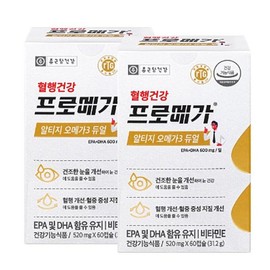 Chong Kun Dang Health 종근당건강 프로메가 알티지 오메가3 듀얼 520mg 60캡슐 x 2개 Chong Kun Dang Health Promega rTG Omega-3 Dual 520mg 60 Capsules x 2