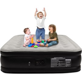 Oqsonwu Air Mattress 16" Air Bed Queen with Built in Pump, Foldable Portable Queen Inflatable Mattress, 660 lbs Weight Capacity Blow Up Air-Mattress Suitable for Guests, Indoors and Camping