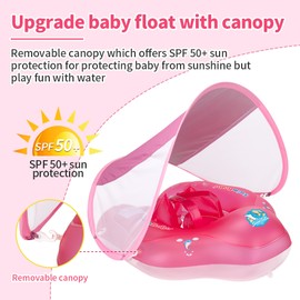 Inflatable Baby Swimming Float Baby Swim Float Ring Cute Baby Pool Float Pool Toys for 3-24 Months Baby Boys Girls Swim Trainer Float