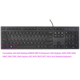 Silicone Keyboard Skin Cover Compatible with Dell Desktop KM636 KB216 Keyboard, Dell Optiplex 5250 3050 3240 5460 7450 7050, Dell Inspiron AIO 3475 3670 3477 All-in one Desktop Keyboard (Pink Ombre)