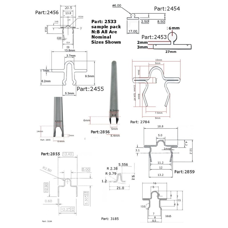 Aluminium Patio/Stainless Steel Patio Track Piece Sample Pack No Return