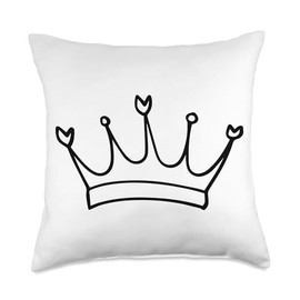Crown Illustration | Elegant and Regal Art Design Throw Pillow