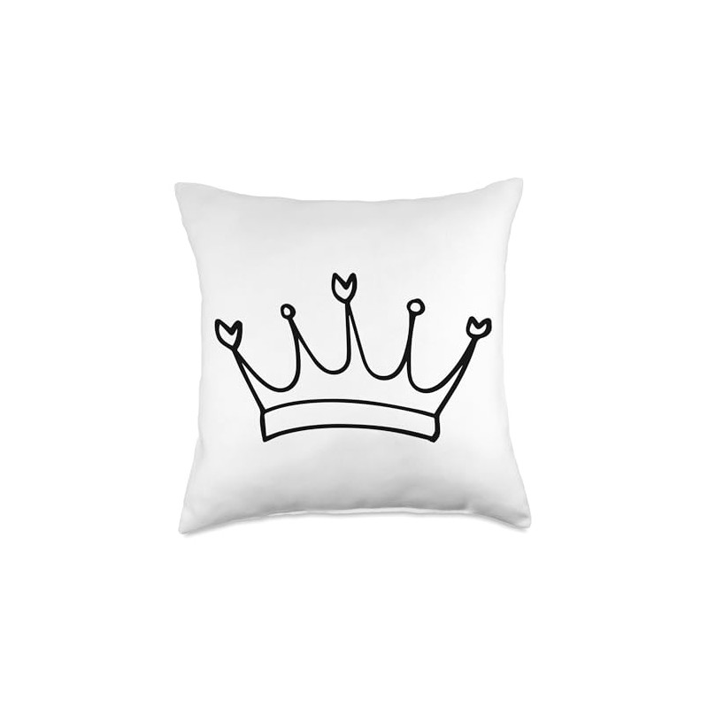 Crown Illustration | Elegant and Regal Art Design Throw Pillow
