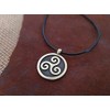 Celtic Triskelion Triskele Spiral of Life Pendant with sring (Brass,
