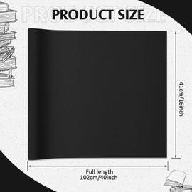 PerKoop Book Cloth for Book Binding 40 x 16 Inch Fabric Surface Paper Backed Bookcover Archival European Durable Strong Bookbinding Supplies Cover Books Album Scrapbooking (Black, Suede Fabric)