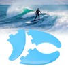 3Pcs Surfboard Fins Nylon Plastic Blue Thruster Fin Surfing Board