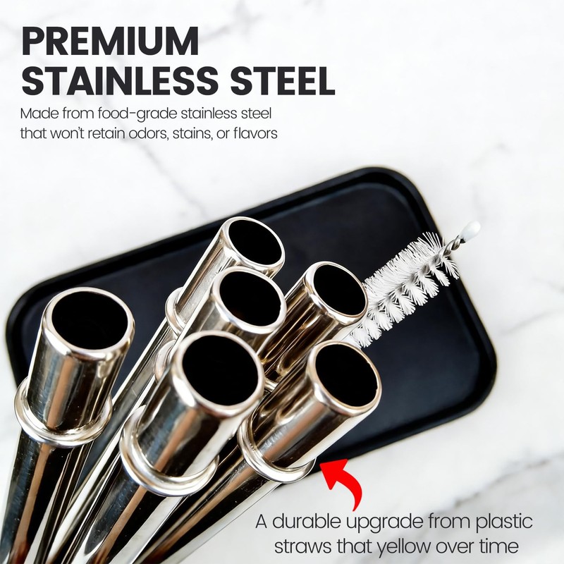 MIMORE Straws for YETI - 6 PCS 10.6" Metal Straws