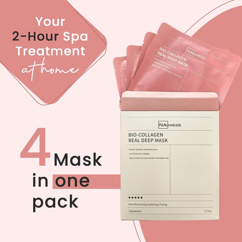 NAhmeds Bio-Collagen Real Deep Mask, Low Molecular Collagen, Deeply Hydrates