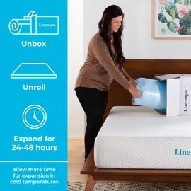 Linenspa 3 Inch Memory Foam Mattress Topper, Gel Infused Full XL Mattress Topper, CertiPUR-US Certified