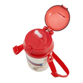 MIKI HOUSE Straw Hopper, 11.8 fl oz (340 ml), Water Bottle, Includes Straw, Bear, Made in Japan, Dishwasher Safe, Boys, Girls, Babies, Kids, Kindergarten, Nursery School, Children's Clothes, Red