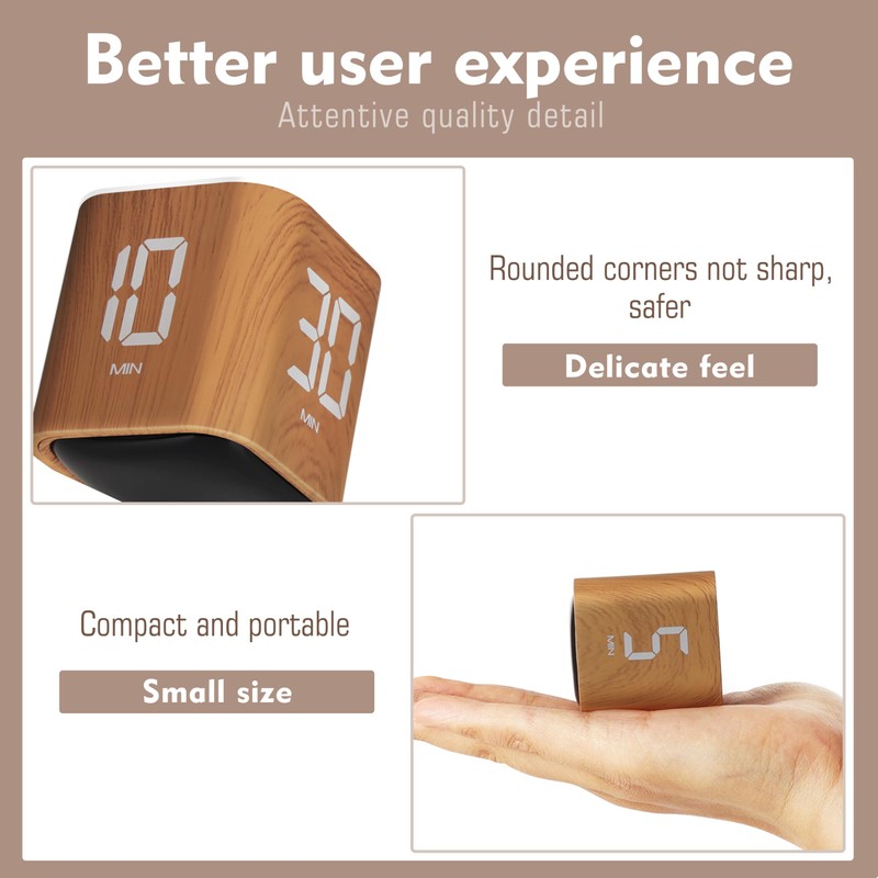 VEWINGL Cube Productivity Timer, 5/10/30/60 Min Presets + Custom Countdown,