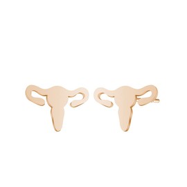 Mini Uterus Earrings Simple Stainless Steel Human Uterus Ear Studs Anatomic Stud Earrings for Women, Zinc, No Gemstone
