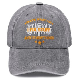 That's What I Do I Fix Stuff and I Know Things Hat Embroidered Vintage Cotton Washed Papa Baseball Cap Best Birthday Gifts for Men Cool for Dad from Daughter Son