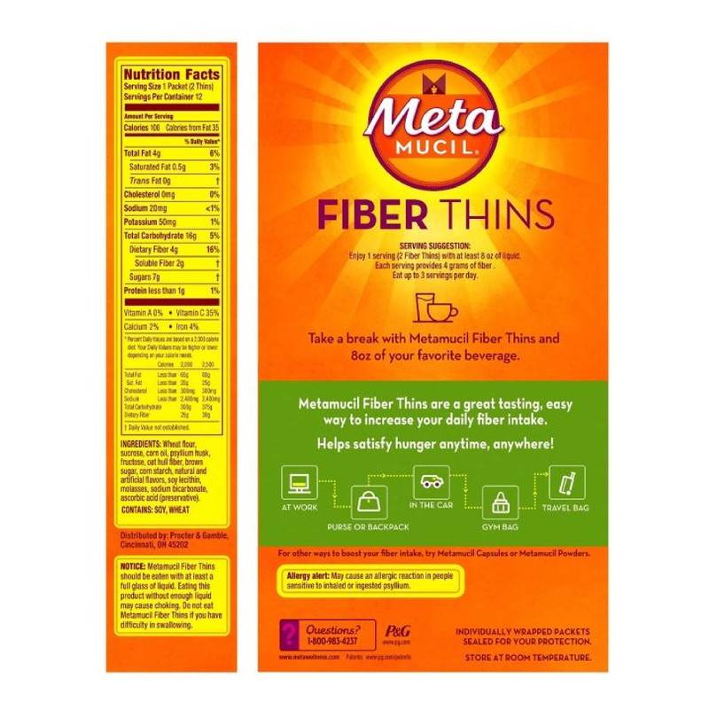 Metamucil Fiber Wafers Apple Crisp Packets, 1 ea
