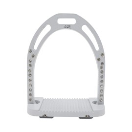 AK Aluminum Light Weight Horse Riding Equestrian Stirrups with Rhinestones (4.75 INCHES, Titanium (Light Grey))