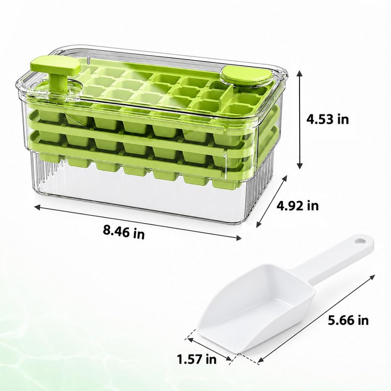 Ice Cube Trays with Storage Bin, 84 Cubes Ice Maker