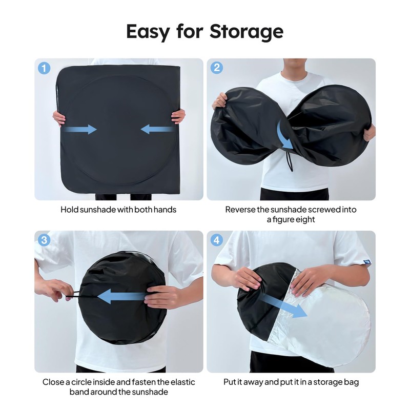 Wigoo 2025 Upgrade Car Windshield Sun Shade [100% Light Block,