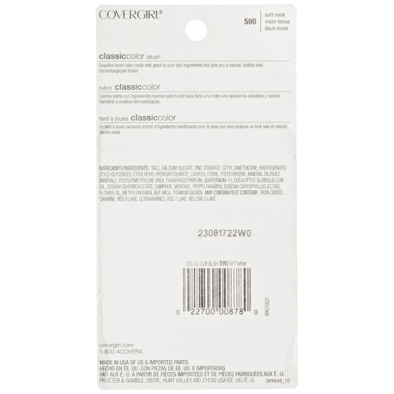 CoverGirl Classic Color Blush Soft Mink(N) 590, 0.27-Ounce Pan (Pack