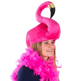 Tigerdoe Flamingo Hat - Pink Feather Boa - 2 Pc Set - Flamingo Costume - Hawaiian Accessories - Beach Party - Flamingo Accessories