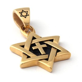 Gungneer Israel David Star Necklace Stainless Steel Keel Chain Strength Spiritual Jewish Star Jewelry Men Women