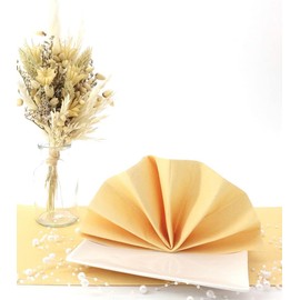 50 Apartina Napkins Fabric-Like Airlaid, Plain, Light Ochre Yellow, Size 40 x 40 cm