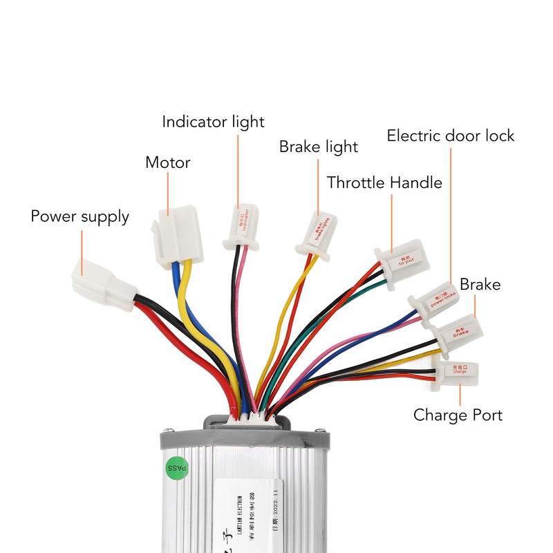 48V 1000W Brushed Motor Controller with Twist Throttle Handle Keys