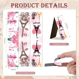Zaamwoyy 30 Pcs Paris Magnetic Bookmarks Cute Pink Tower Flower Magnetic Book Mark Bulk for Women Reading Lovers Library Supplies Gifts